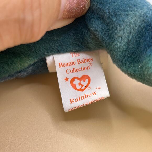 Lot of 6 Beanie Babies Rainbow Iguana Valentina Cheery The End Rescue Stretchy - Picture 2 of 11